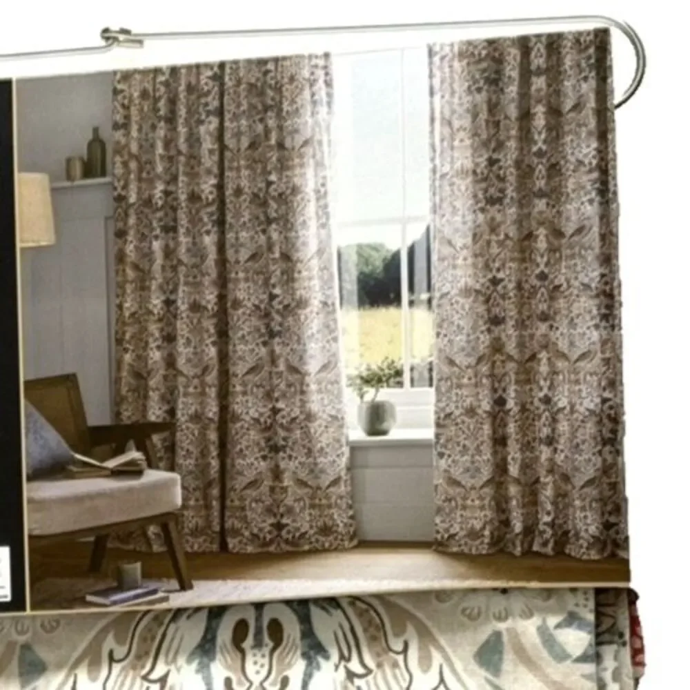 William Morris Blackout Strawberry Thief Curtains Drapes 50x96 Heavy 2 Panels